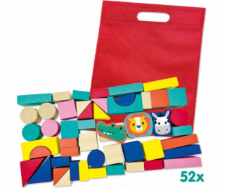 Bino SES Dřevěné barevné bloky 52ks.13143 31432
