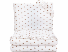BAMBULKOVÉ povlečení mušelínové pulpy 80x100cm - Srdíčka