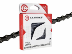 Cyklistický řetěz Clarks CLARKS C9E, 9 rychlostí, 138 článků, článek, poniklovaný, pro elektrokola E-BIKE, tmavý (NOVINKA 2025)
