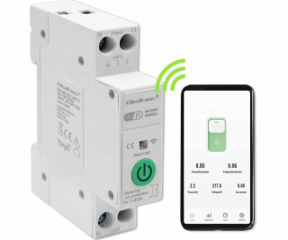 Qoltec Wi-Fi relé 63A pro DIN lištu s elektroměrem | TUYA...
