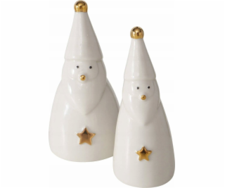 Boltze Dvě porcelánové figurky JELKI, bílí Mikulášové