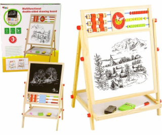 Dřevěná tabule LeanToys 2v1 Abacus Chalk Marker LEAN Toys