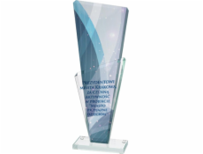 Victoria Sport Glass Trophy s barevným potiskem LuxorJet, gravírováním a výplní barvou