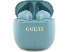 Bluetooth sluchátka Guess Guess GUTWSJ14ESGQ TWS + dokovací stanice tyrkysová/tyrkysová Tištěné klasické logo
