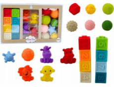 LeanToys měkké vzdělávací bloky do vany 20 kusů tvarů zvířat