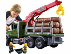 Náklaďák LeanToys s Jeřábem Přeprava dřeva Zvuky světel