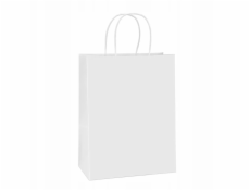Papierové vrecko s uchom BSTech 210x110x270 mm 120 g/m2 25 ks. Biela