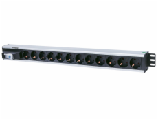 Intellinet 711449 napěťová distribuční jednotka (PDU) 12 AC zásuvky / AC zásuvek Černá, Šedá