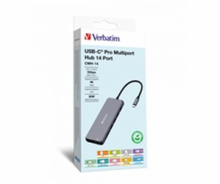 VERBATIM Hub USB-C Pro Multiport 14 Port, 5x USB-A, 2x US...