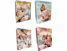 JU-PITER Dárková taška laminovaná Motýli 128g 001M 28x34x9cm p12, cena za 1 ks.