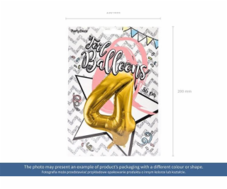 Party Deco Foil balónek číslo 4, 86cm, univerzální zlatý