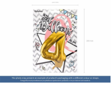 Party Deco Foil balónek číslo 4, 86cm, univerzální zlatý