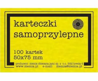 Self -adhesivní fluo 50x75mm 100k žluté karty