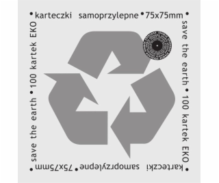 Ekologické adhezivní karty 75x75mm 100k bílá