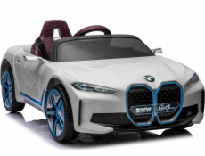 Bateriové autíčko BMW i4 pro děti Bílé + Startování zdarma + EVA + Ekokůže + Audio LED + Dálkové ovládání