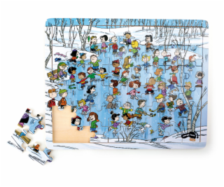 Small Foot Dřevěné puzzle zima 48 dílků