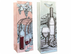 JU-PITER Darčeková taška fľaša na víno 909 12x35x9cm p12 mix cena za 1 ks