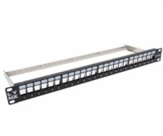 LYNX Patch panel, 19  , 24 portů, 1U, Cat5e/6/6A/7, neosa...