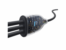 Baseus Flash Series Rychlonabíjecí kabel typu C na C+C+C 480 Mb/s černý