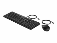 HP 225 - Klávesnice a sada myši - oboustranný, 3-zónové uspořádání, standardní zdvih klíčů - 100% - full size - USB - česká/slovenská - černá
