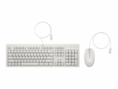HP 225 - Klávesnice a sada myši - oboustranný, 3-zónové uspořádání, standardní zdvih klíčů - 100% - full size - USB - česká/slovenská - cashmere white