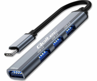 Qoltec HUB adaptér USB-C 3.1 4v1 | USB 3.0 | 3x USB 2.0