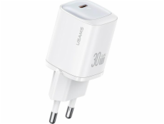 USAMS 30W GaN USB-C rychlé nabíjení nástěnná nabíječka bílá