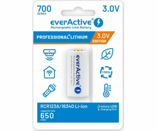 everActive 16340 3V Li-ion baterie 700 mAh micro USB
