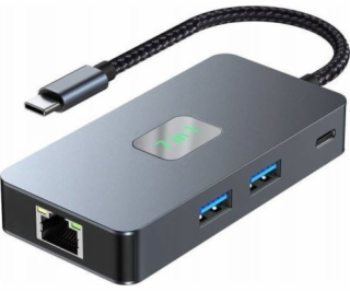 TB HUB USB C adaptér (7v1) HDMI USB SD/TF RJ45 (2500 Mbps...