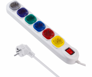 Maclean Prodlužovací kabel 6 zásuvek 1,5m MCE509 W 250VAC...