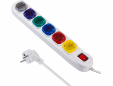 Maclean Prodlužovací kabel 6 zásuvek 1,5m MCE509 W 250VAC/10A bílá, 2500 W, IP20
