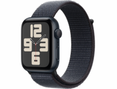 Apple Watch SE GPS, 44mm půlnoční hliníkové pouzdro s inkoustově modrým sportovním páskem