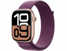 Apple Watch Series 10 GPS, 46mm růžové zlaté hliníkové pouzdro se sportovním páskem Ripe Plum
