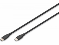 Digitus Silikonový napájecí kabel USB-C – USB-C, USB 2.0 60W, 0,5 m černý