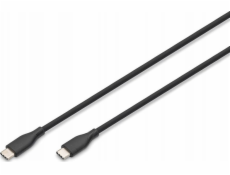 Digitus Silikonový napájecí kabel USB-C – USB-C, USB 2.0 60W, 1m černý