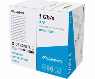 Lanberg LAN kabel UTP 1GB/S CCA drát 100m šedý