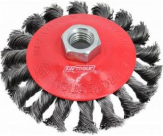 AWTools kroucený kónický kartáč 125mm M14 (AW55137)
