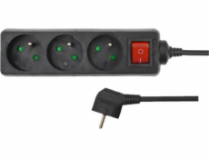 AWTools 4-zásuvková napájecí lišta 3 m černá (AW24691)