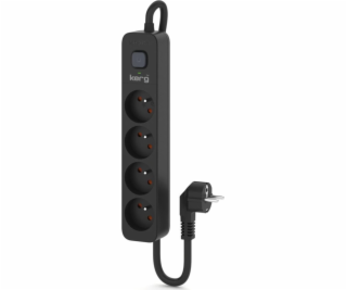 Napájecí lišta KERG s jističem - 4 zásuvky 16A 3m