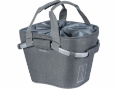 Basil BASIL CLASSIC CARRY ALL PŘEDNÍ KOŠÍK KF 15L košík na řídítka, šedý + BASIL KLICKFIX ADAPTER montážní deska košíku, odnímatelný systém uchycení na řídítka (bez držáku) (NOVINKA)