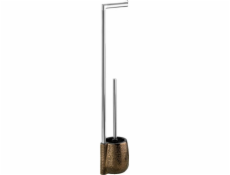 Wenko držák na toaletní papír a kartáč Marrakesh 72 cm nerez hnědá