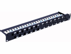 Patch panel Techly Techly 367836 24x Keystone RJ45 Cat6a UTP, 1U, úhlové porty