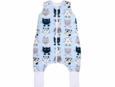 PULP BAMBOO Dětský spací pytel s ponožkami 2 TOG - Blue Cats - od 0,6m do 2,5r