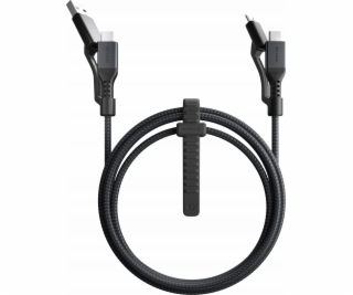 Nomad USB kabel USB-A + USB-C - microUSB + USB-C 1,5 m če...