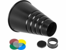 Studiová lampa GlareOne GlareOne snoot voštinový reflektor + 4 filtry