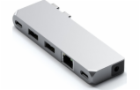 Satechi USB HUB adaptér Satechi Pro Hub mini s duálním USB-C pro Apple MacBook (2xUSB-C, 2x USB-A, Ethernet, jack port) (stříbrný)