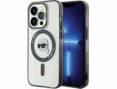 Karl Lagerfeld Karl Lagerfeld KLHMP15LHKHNOTK iPhone 15 Pro 6.1 průhledný pevný obal IML Karl`s Head MagSafe
