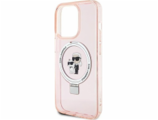 Karl Lagerfeld Karl Lagerfeld KLHMP15XHMRSKCP iPhone 15 Pro Max 6.7 růžové pevné pouzdro Ring Stand Karl&Choupettte MagSafe
