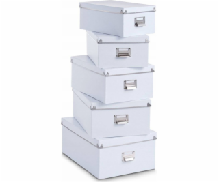 Zeller Úložné boxy, sada 5 ks, bílá, ZELLER