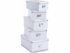 Zeller Úložné boxy, sada 5 ks, bílá, ZELLER